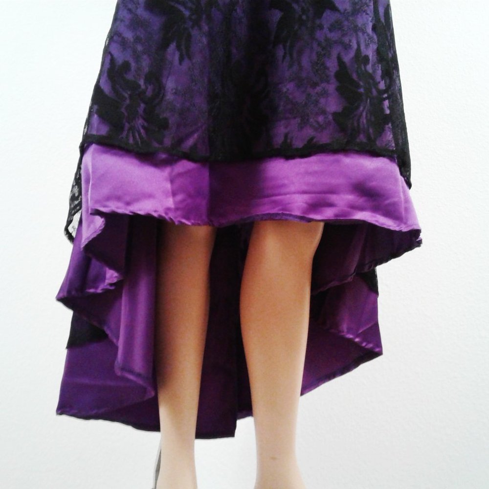 Sweetheart Lace Spaghetti Strap High Low Dress - Picture 4 of 7